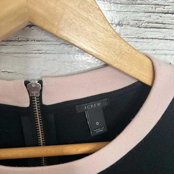 J crew size 0 long sleeve  pink black wool blend dress - Picture 7 of 10